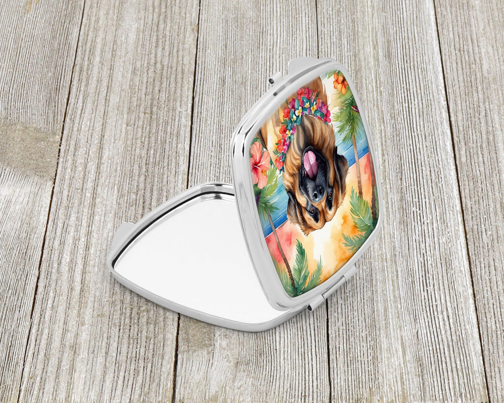 Leonberger Luau Compact Mirror Decorative Travel Makeup Mirror for Women Girls Gifts Pocket Makeup Mirror Folding Handheld