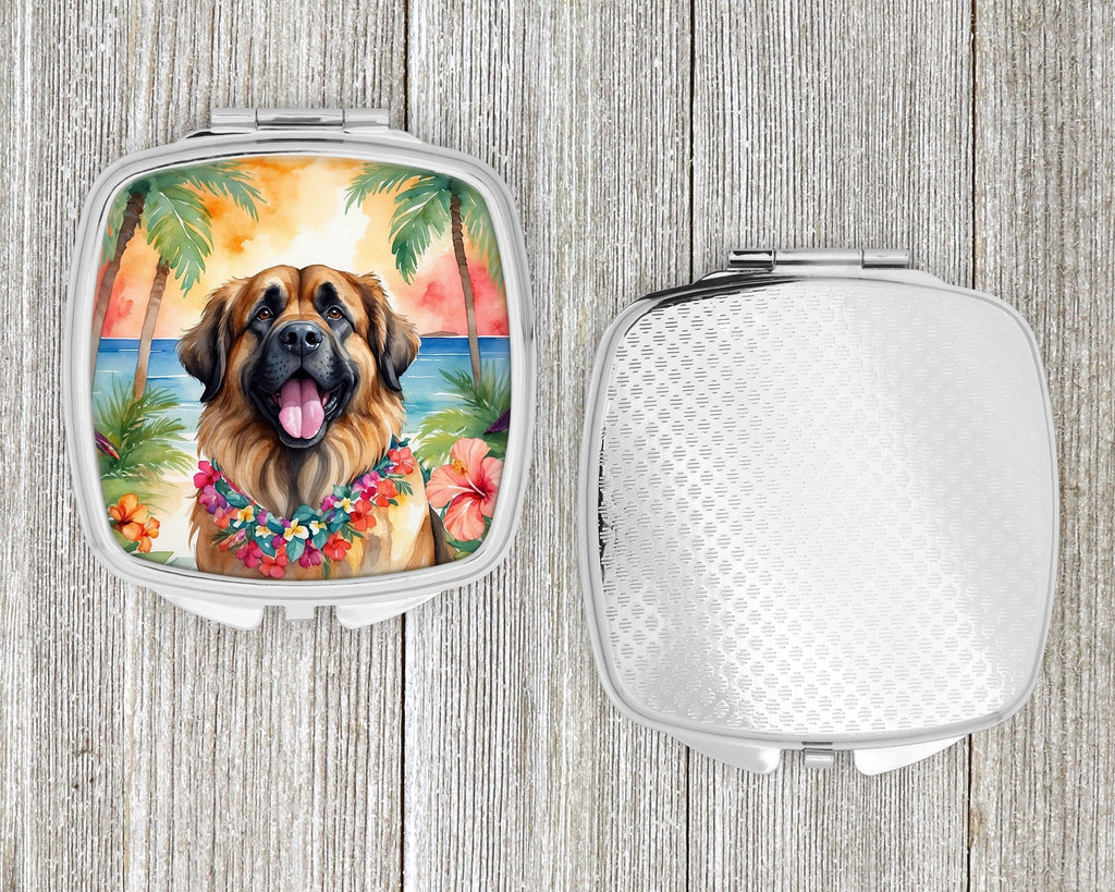 Leonberger Luau Compact Mirror Decorative Travel Makeup Mirror for Women Girls Gifts Pocket Makeup Mirror Folding Handheld