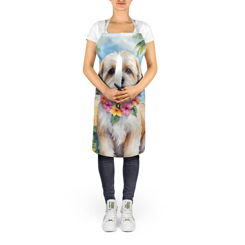 Lhasa Apso Luau Apron Cooking Kitchen Server Baking Crafts Gardening for Adult Women Men, Unisex, Large, Multicolor