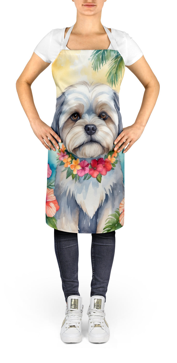 Lhasa Apso Luau Apron Cooking Kitchen Server Baking Crafts Gardening for Adult Women Men, Unisex, Large, Multicolor