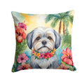 Lhasa Apso Luau Decorative Throw Pillow 18x18 Indoor Outdoor Accent Cushion, Fabric Cover with Insert for Sofa, Bed, Porch & Living Room