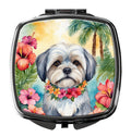 Lhasa Apso Luau Compact Mirror Decorative Travel Makeup Mirror for Women Girls Gifts Pocket Makeup Mirror Folding Handheld