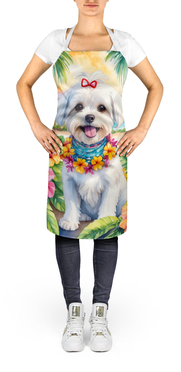 Maltese Luau Apron Cooking Kitchen Server Baking Crafts Gardening for Adult Women Men, Unisex, Large, Multicolor