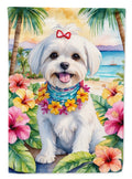 Maltese Luau House Flag 28x40 Porch Sleeve Pole Decorative Outside Yard Banner Artwork Wall Hanging, Polyester