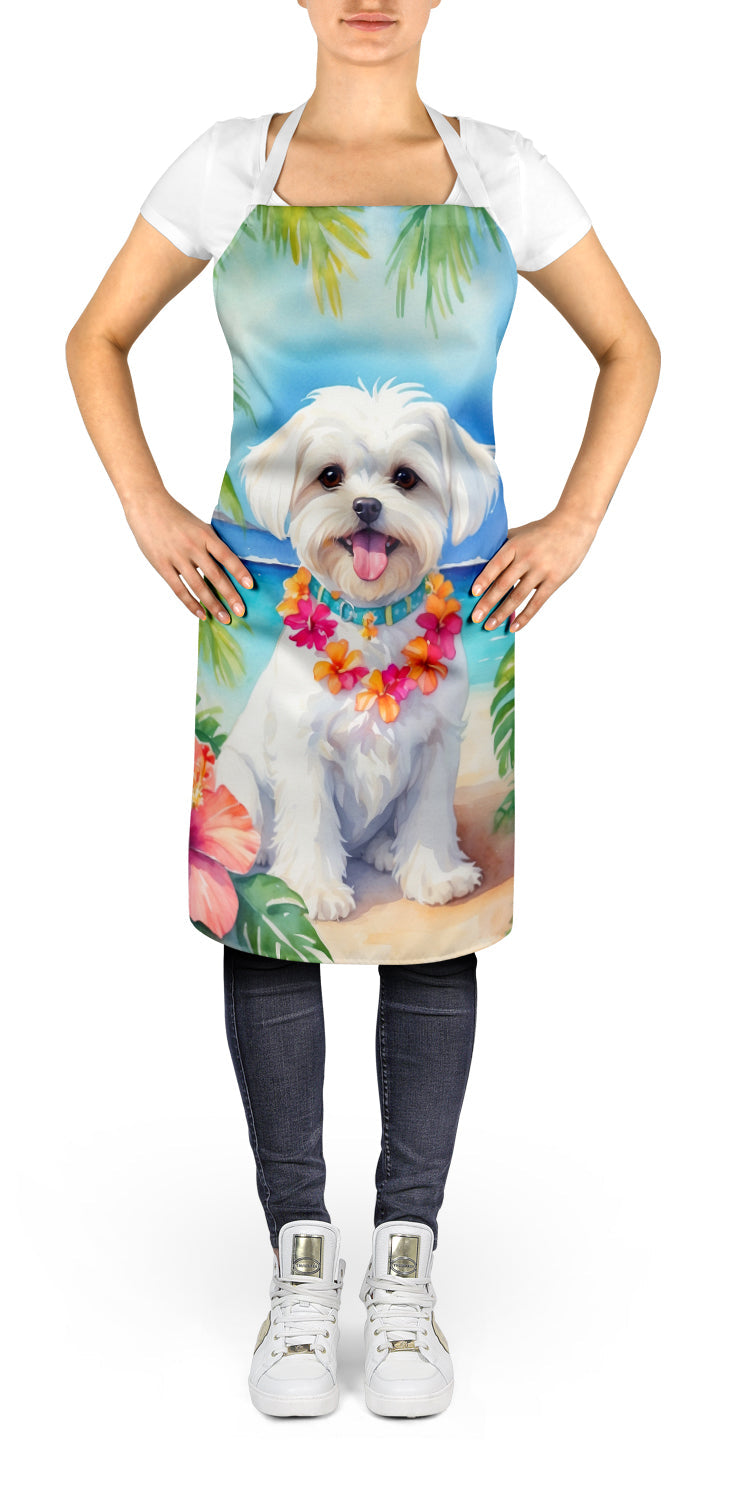Maltese Luau Apron Cooking Kitchen Server Baking Crafts Gardening for Adult Women Men, Unisex, Large, Multicolor