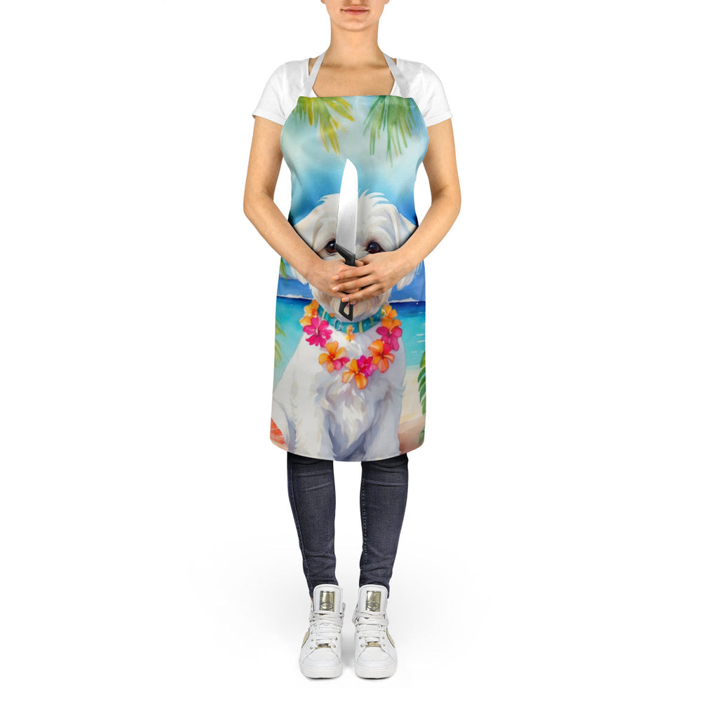 Maltese Luau Apron Cooking Kitchen Server Baking Crafts Gardening for Adult Women Men, Unisex, Large, Multicolor