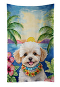Maltipoo Luau Kitchen Towel Velour Plush Front and Cotton Loop Back Machine Washable