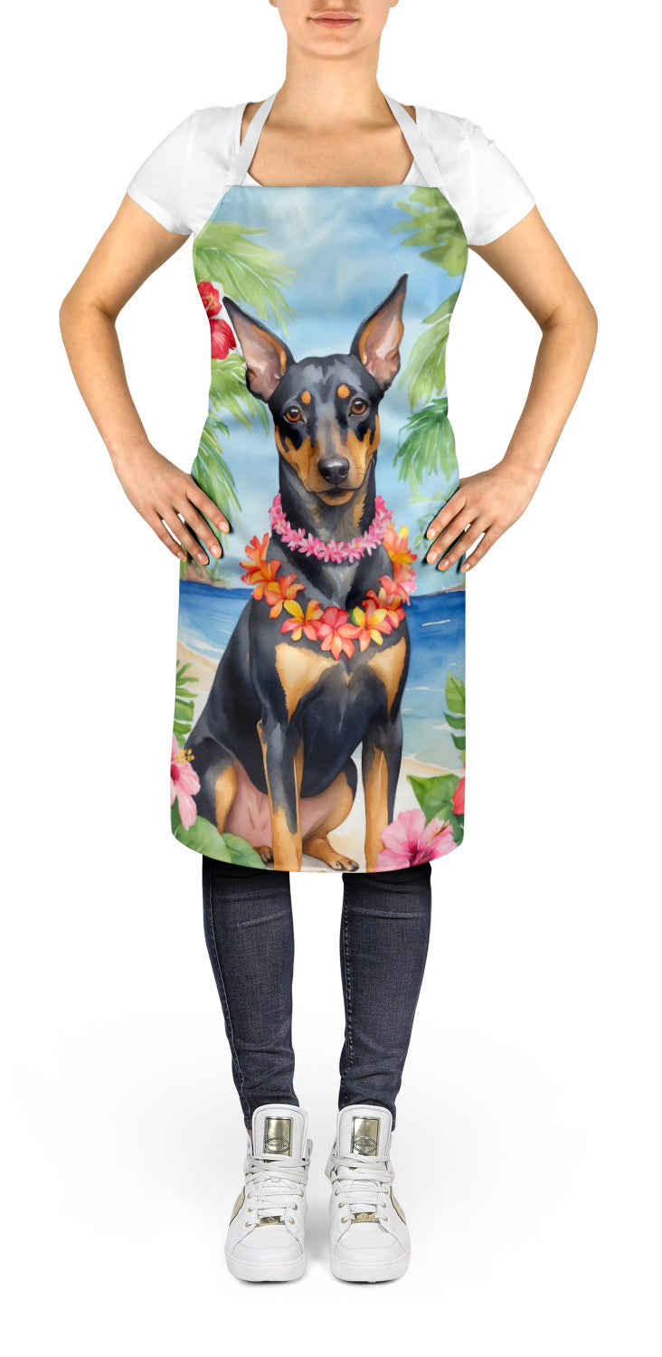Manchester Terrier Luau Apron Cooking Kitchen Server Baking Crafts Gardening for Adult Women Men, Unisex, Large, Multicolor