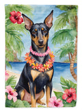 Manchester Terrier Luau House Flag 28x40 Porch Sleeve Pole Decorative Outside Yard Banner Artwork Wall Hanging, Polyester