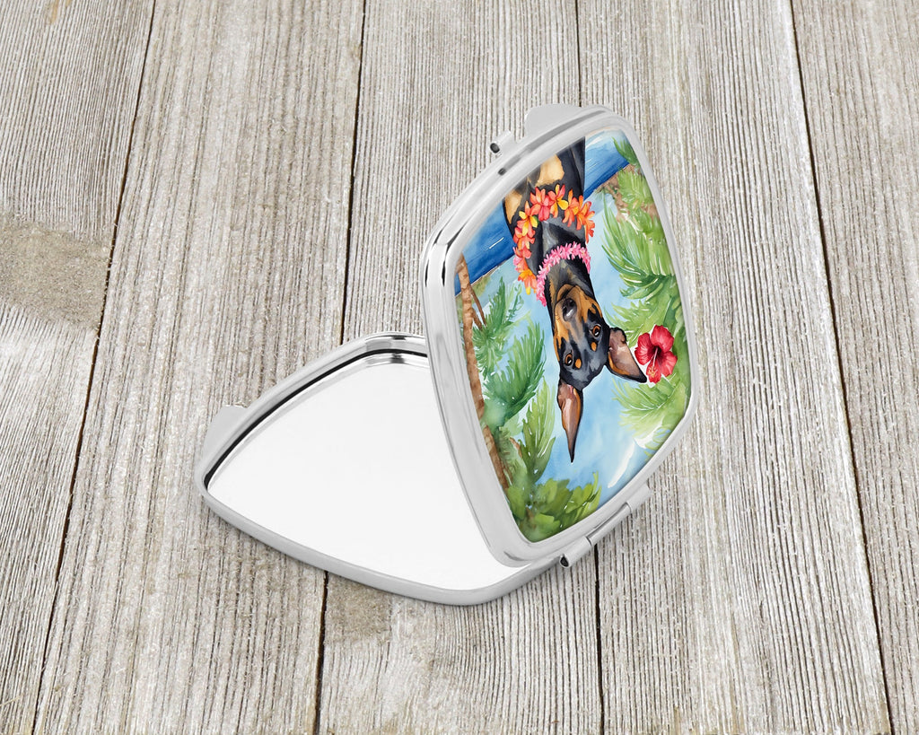 Manchester Terrier Luau Compact Mirror Decorative Travel Makeup Mirror for Women Girls Gifts Pocket Makeup Mirror Folding Handheld