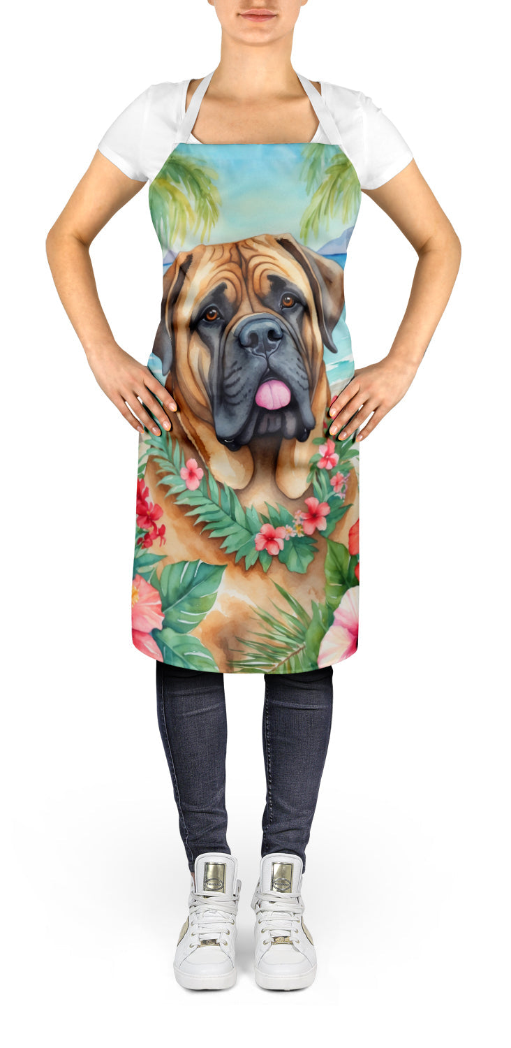 Mastiff Luau Apron Cooking Kitchen Server Baking Crafts Gardening for Adult Women Men, Unisex, Large, Multicolor