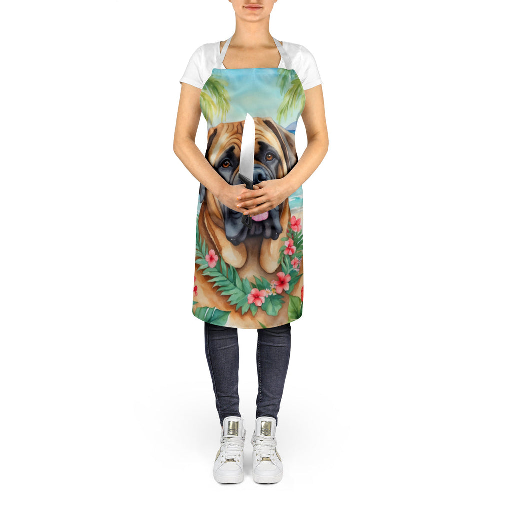 Mastiff Luau Apron Cooking Kitchen Server Baking Crafts Gardening for Adult Women Men, Unisex, Large, Multicolor