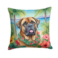 Mastiff Luau Decorative Throw Pillow 18x18 Indoor Outdoor Accent Cushion, Fabric Cover with Insert for Sofa, Bed, Porch & Living Room