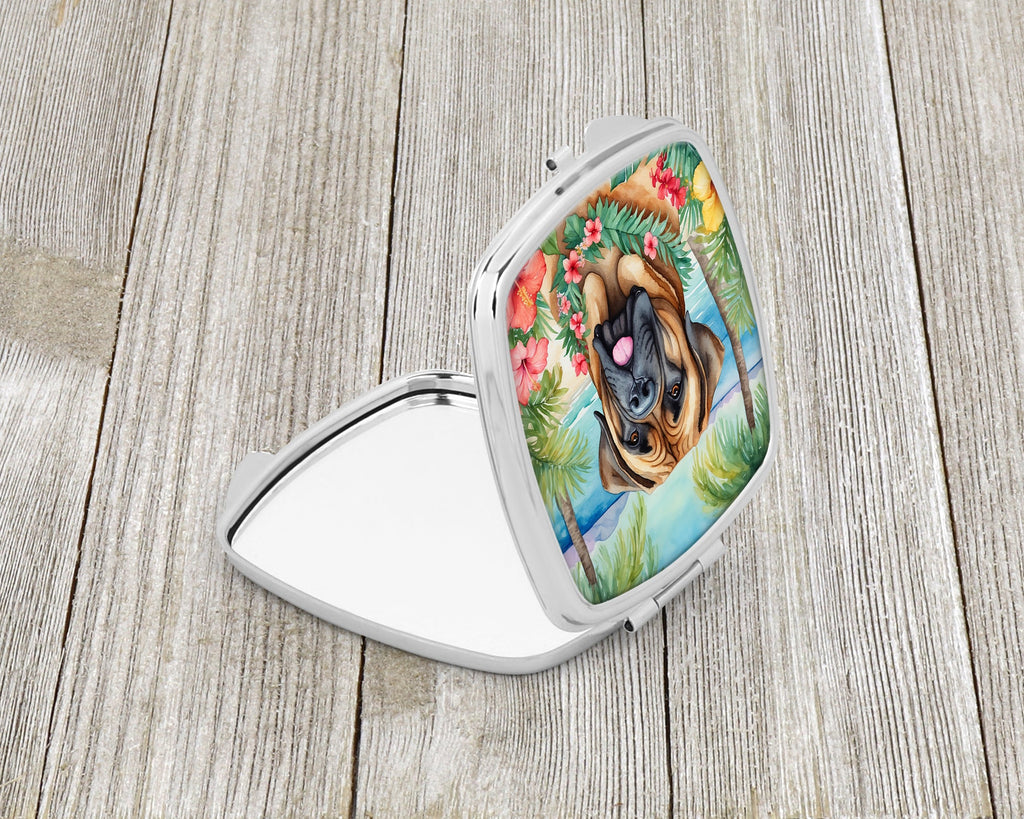 Mastiff Luau Compact Mirror Decorative Travel Makeup Mirror for Women Girls Gifts Pocket Makeup Mirror Folding Handheld