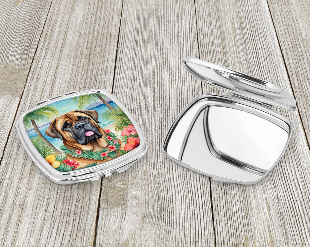 Mastiff Luau Compact Mirror Decorative Travel Makeup Mirror for Women Girls Gifts Pocket Makeup Mirror Folding Handheld
