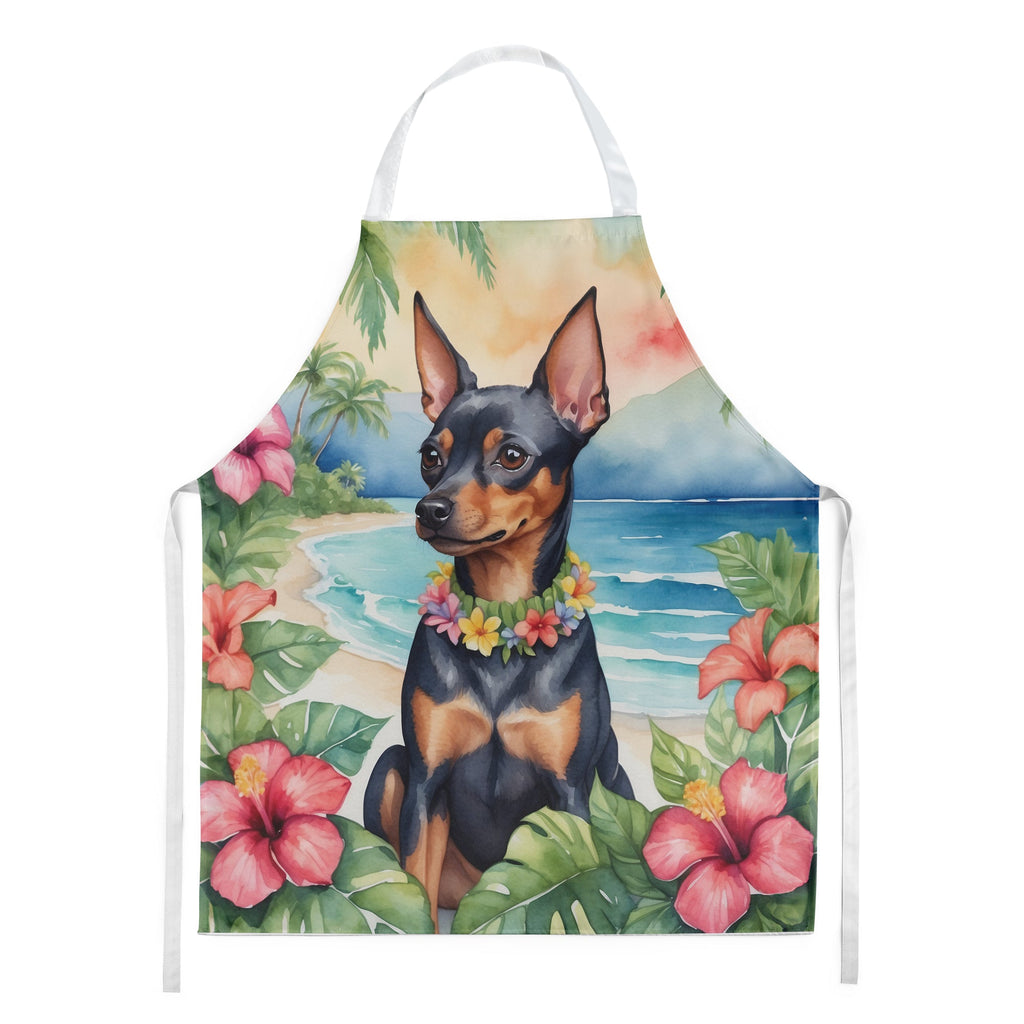 Miniature Pinscher Luau Apron Cooking Kitchen Server Baking Crafts Gardening for Adult Women Men, Unisex, Large, Multicolor