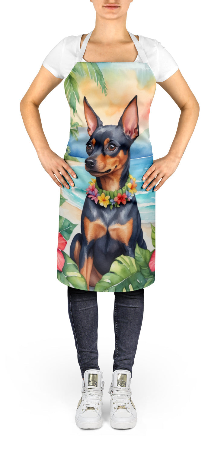 Miniature Pinscher Luau Apron Cooking Kitchen Server Baking Crafts Gardening for Adult Women Men, Unisex, Large, Multicolor