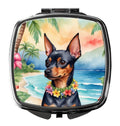 Miniature Pinscher Luau Compact Mirror Decorative Travel Makeup Mirror for Women Girls Gifts Pocket Makeup Mirror Folding Handheld