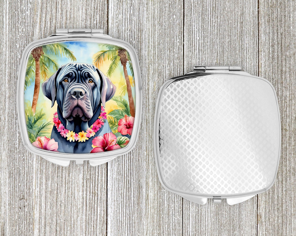Neapolitan Mastiff Luau Compact Mirror Decorative Travel Makeup Mirror for Women Girls Gifts Pocket Makeup Mirror Folding Handheld