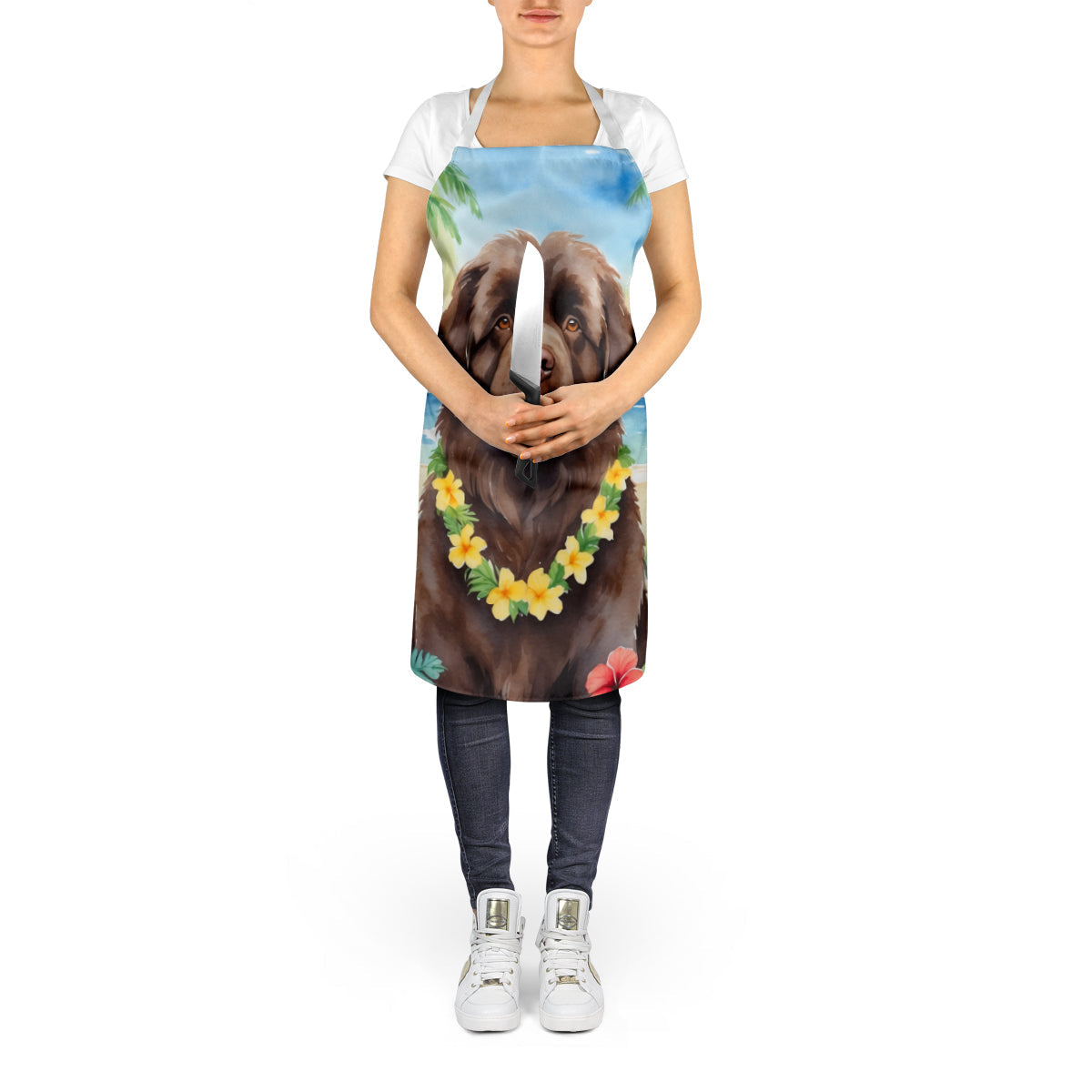 Newfoundland Luau Apron Cooking Kitchen Server Baking Crafts Gardening for Adult Women Men, Unisex, Large, Multicolor