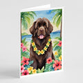 Newfoundland Luau Greeting Cards Pack of 8 Blank Cards with Envelopes Whimsical A7 Size 5x7