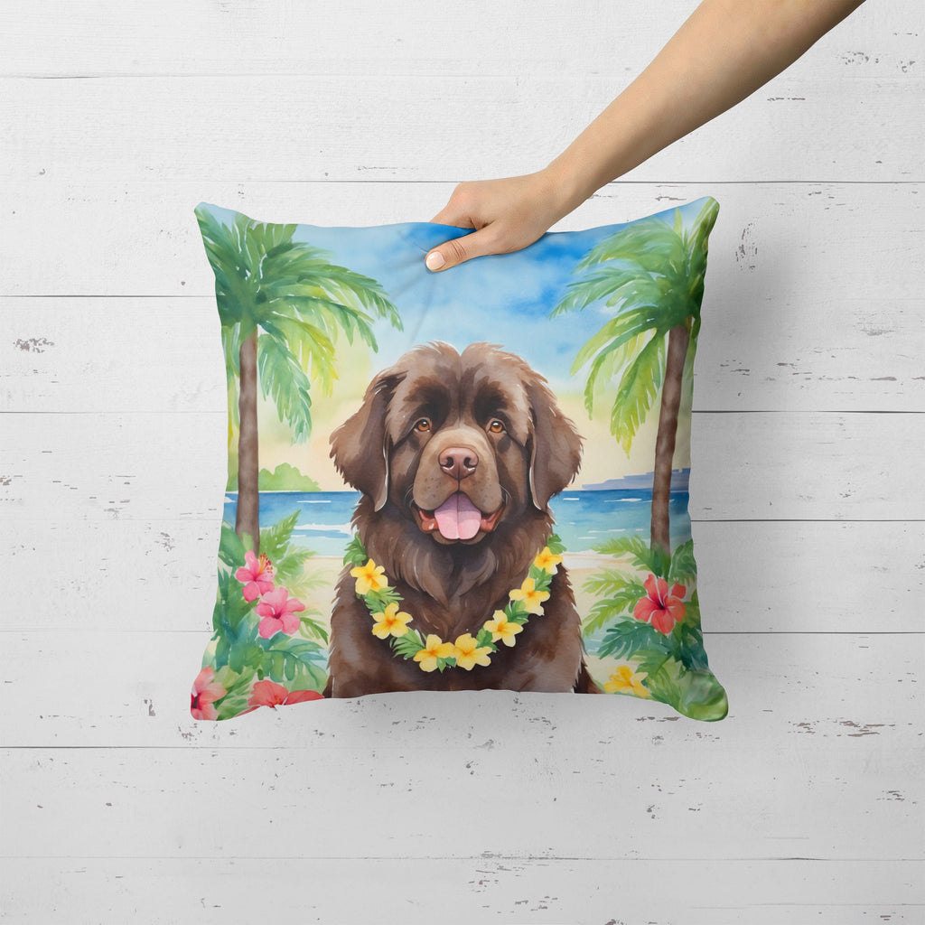 Newfoundland Luau Decorative Throw Pillow 18x18 Indoor Outdoor Accent Cushion, Fabric Cover with Insert for Sofa, Bed, Porch & Living Room