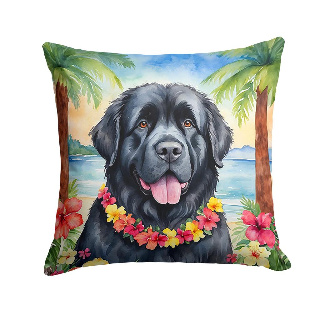 Newfoundland Luau Decorative Throw Pillow 14x14 Indoor Outdoor Accent Cushion, Fabric Cover with Insert for Sofa, Bed, Porch & Living Room
