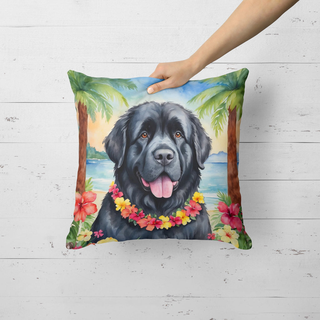 Newfoundland Luau Decorative Throw Pillow 18x18 Indoor Outdoor Accent Cushion, Fabric Cover with Insert for Sofa, Bed, Porch & Living Room