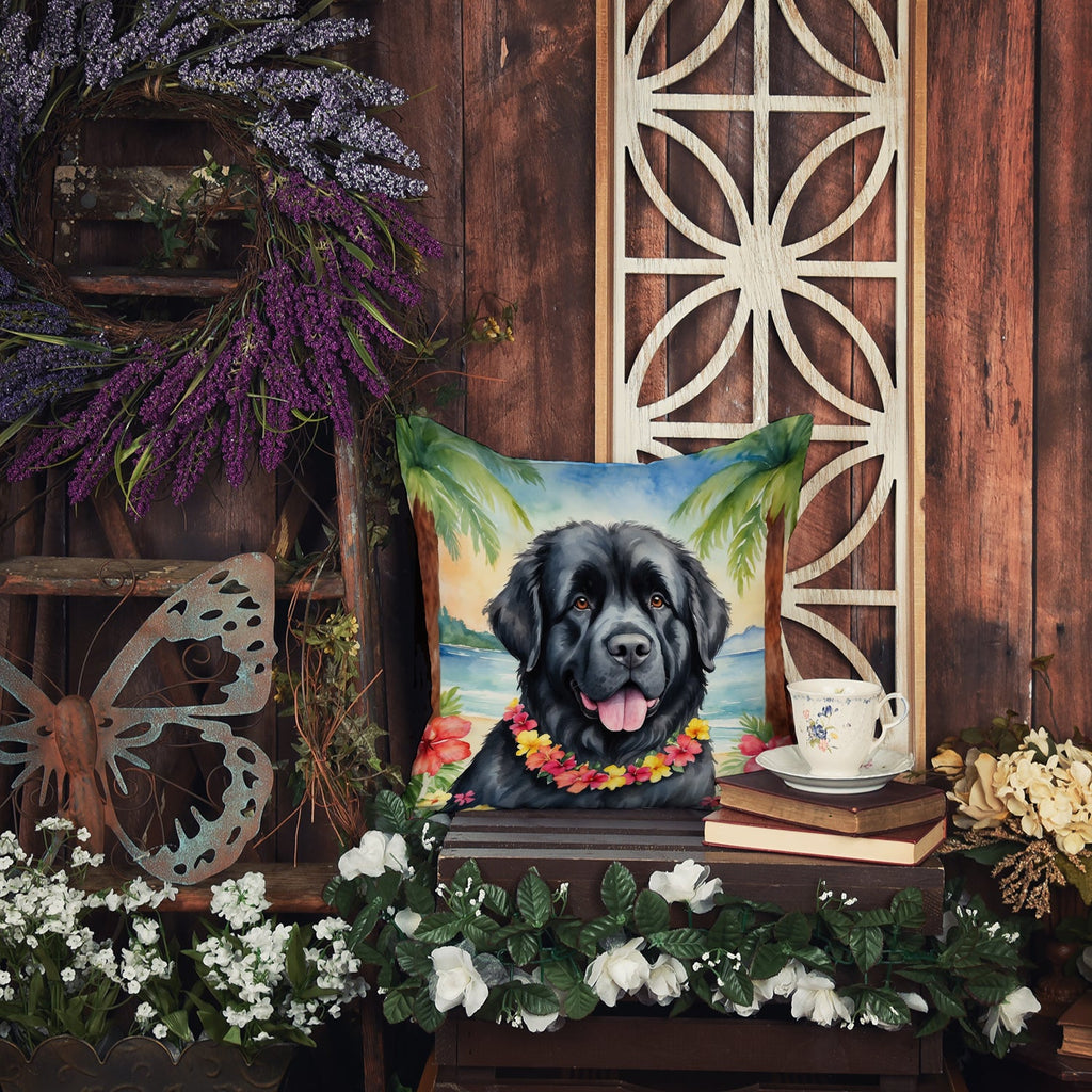 Newfoundland Luau Decorative Throw Pillow 18x18 Indoor Outdoor Accent Cushion, Fabric Cover with Insert for Sofa, Bed, Porch & Living Room