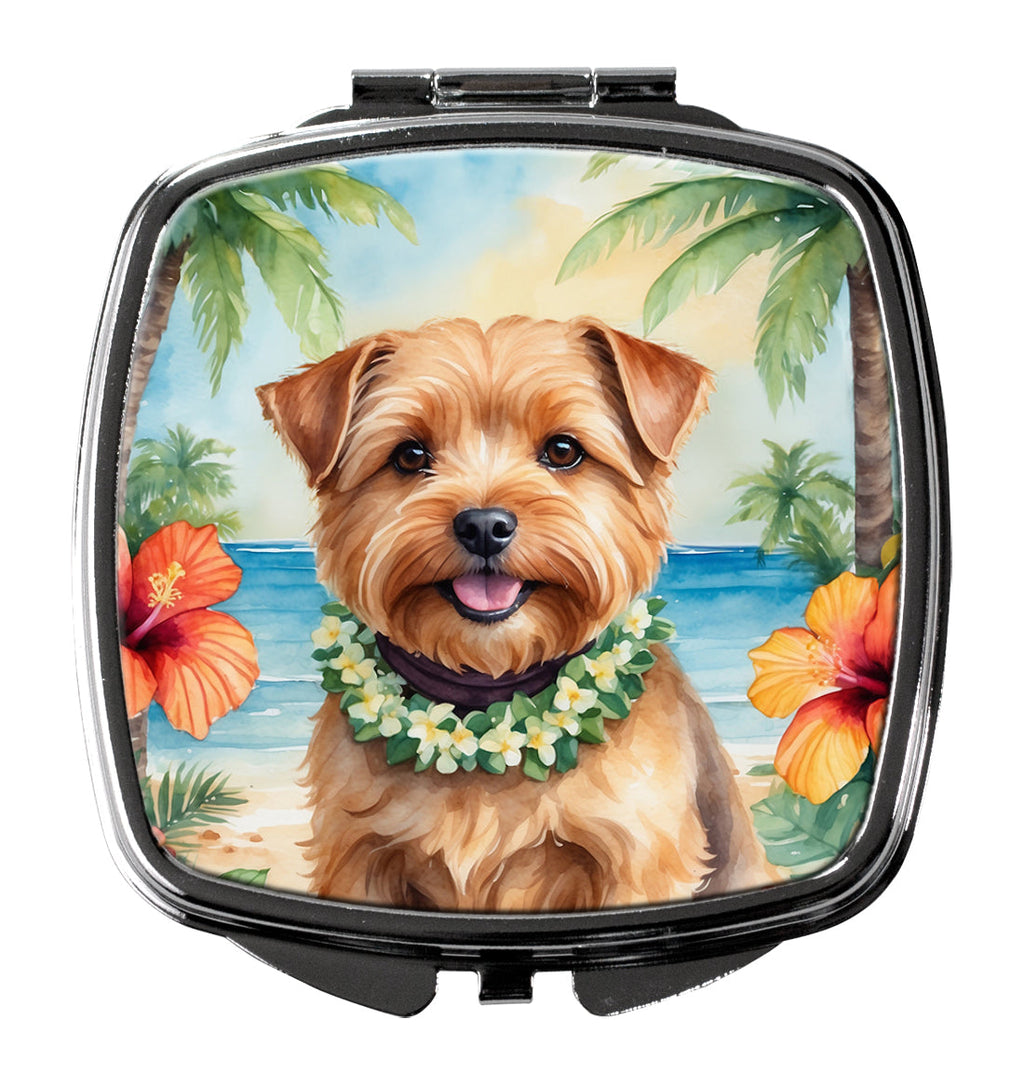 Norfolk Terrier Luau Compact Mirror Decorative Travel Makeup Mirror for Women Girls Gifts Pocket Makeup Mirror Folding Handheld