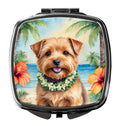 Norfolk Terrier Luau Compact Mirror Decorative Travel Makeup Mirror for Women Girls Gifts Pocket Makeup Mirror Folding Handheld
