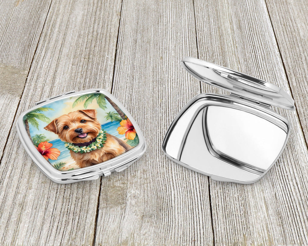 Norfolk Terrier Luau Compact Mirror Decorative Travel Makeup Mirror for Women Girls Gifts Pocket Makeup Mirror Folding Handheld
