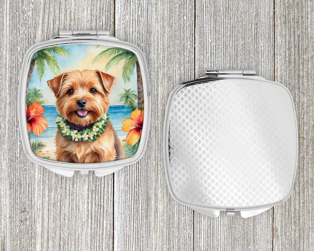 Norfolk Terrier Luau Compact Mirror Decorative Travel Makeup Mirror for Women Girls Gifts Pocket Makeup Mirror Folding Handheld