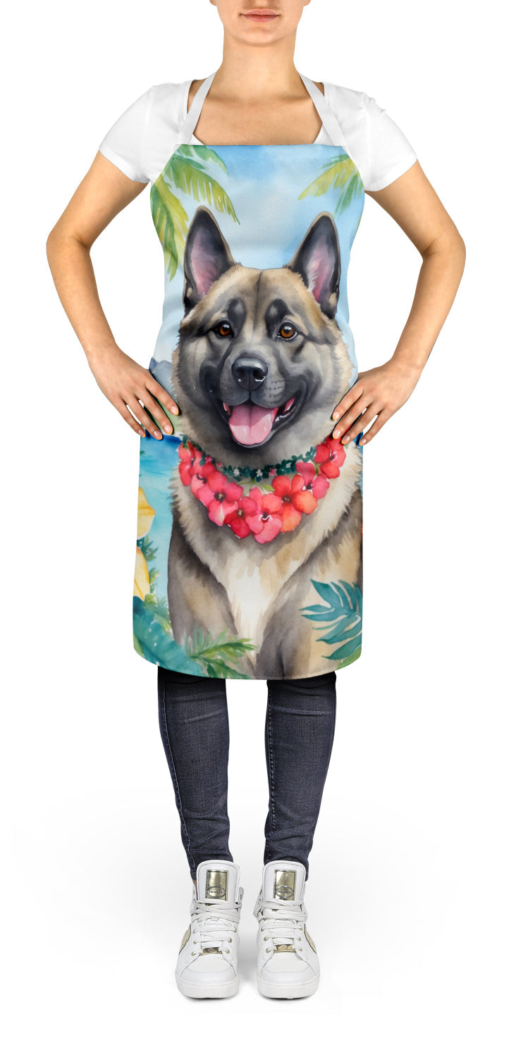 Norwegian Elkhound Luau Apron Cooking Kitchen Server Baking Crafts Gardening for Adult Women Men, Unisex, Large, Multicolor