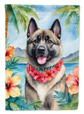 Norwegian Elkhound Luau House Flag 28x40 Porch Sleeve Pole Decorative Outside Yard Banner Artwork Wall Hanging, Polyester