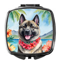 Norwegian Elkhound Luau Compact Mirror Decorative Travel Makeup Mirror for Women Girls Gifts Pocket Makeup Mirror Folding Handheld