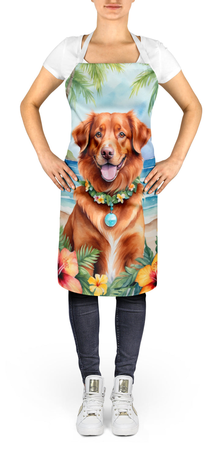 Nova Scotia Duck Tolling Retriever Luau Apron Cooking Kitchen Server Baking Crafts Gardening for Adult Women Men, Unisex, Large, Multicolor