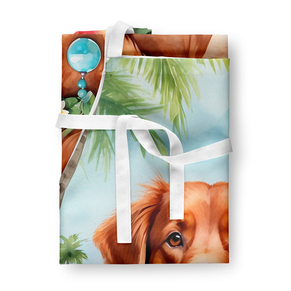 Nova Scotia Duck Tolling Retriever Luau Apron Cooking Kitchen Server Baking Crafts Gardening for Adult Women Men, Unisex, Large, Multicolor