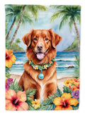 Nova Scotia Duck Tolling Retriever Luau House Flag 28x40 Porch Sleeve Pole Decorative Outside Yard Banner Artwork Wall Hanging, Polyester