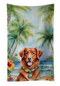 Nova Scotia Duck Tolling Retriever Luau Kitchen Towel Velour Plush Front and Cotton Loop Back Machine Washable