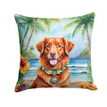 Nova Scotia Duck Tolling Retriever Luau Decorative Throw Pillow 14x14 Indoor Outdoor Accent Cushion, Fabric Cover with Insert for Sofa, Bed, Porch & Living Room