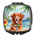 Nova Scotia Duck Tolling Retriever Luau Compact Mirror Decorative Travel Makeup Mirror for Women Girls Gifts Pocket Makeup Mirror Folding Handheld