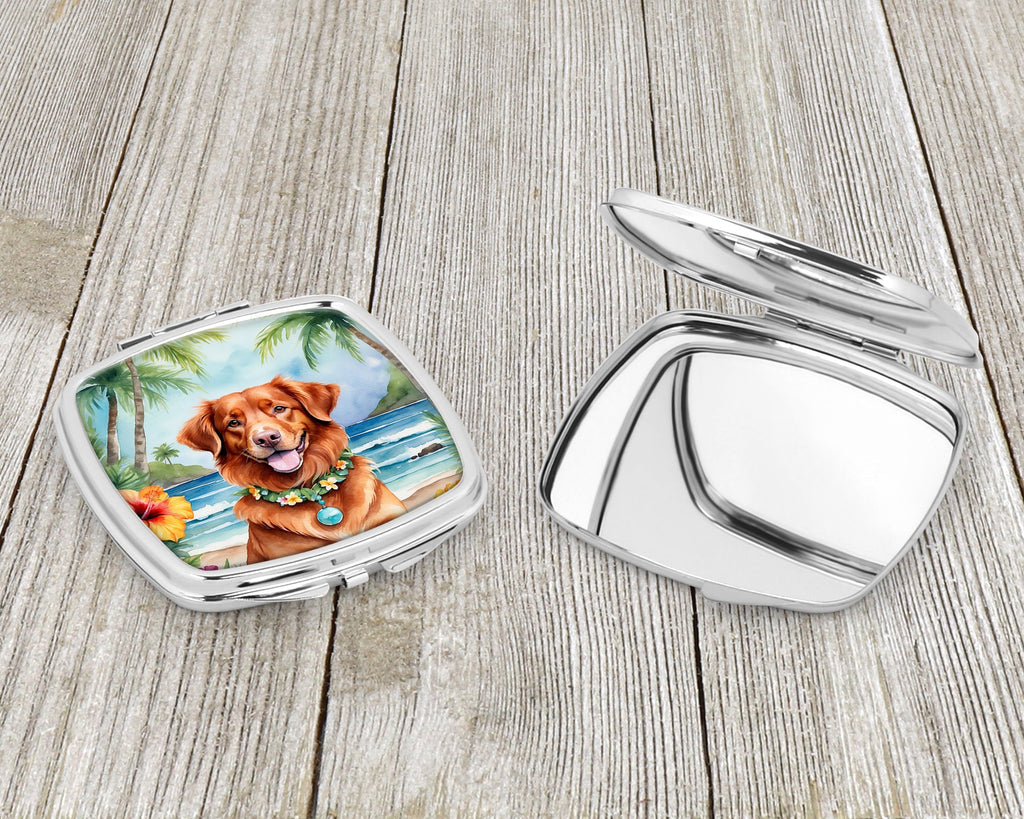 Nova Scotia Duck Tolling Retriever Luau Compact Mirror Decorative Travel Makeup Mirror for Women Girls Gifts Pocket Makeup Mirror Folding Handheld