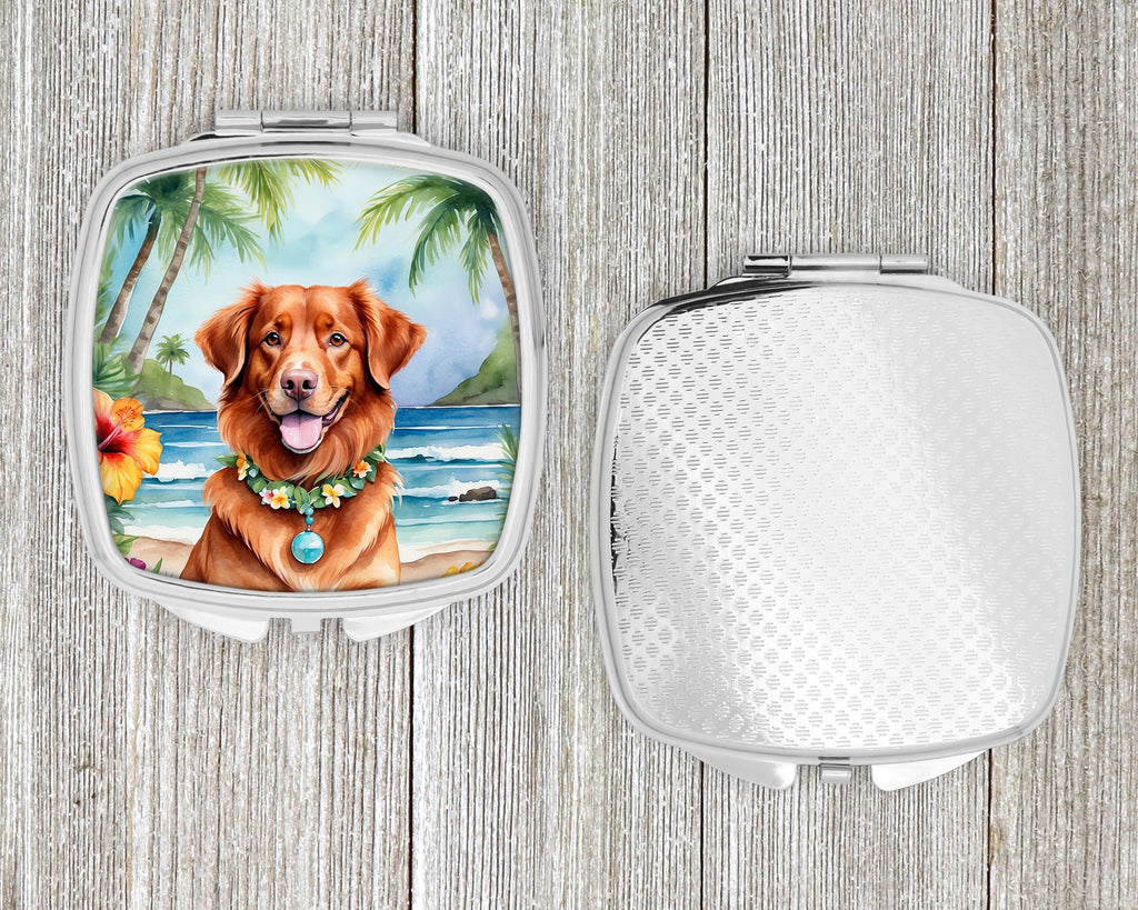 Nova Scotia Duck Tolling Retriever Luau Compact Mirror Decorative Travel Makeup Mirror for Women Girls Gifts Pocket Makeup Mirror Folding Handheld