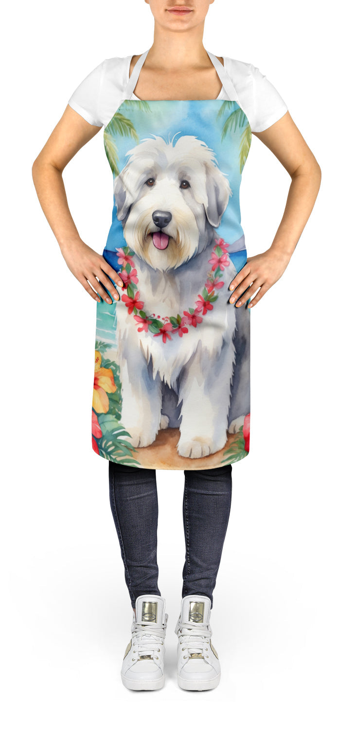 Old English Sheepdog Luau Apron Cooking Kitchen Server Baking Crafts Gardening for Adult Women Men, Unisex, Large, Multicolor