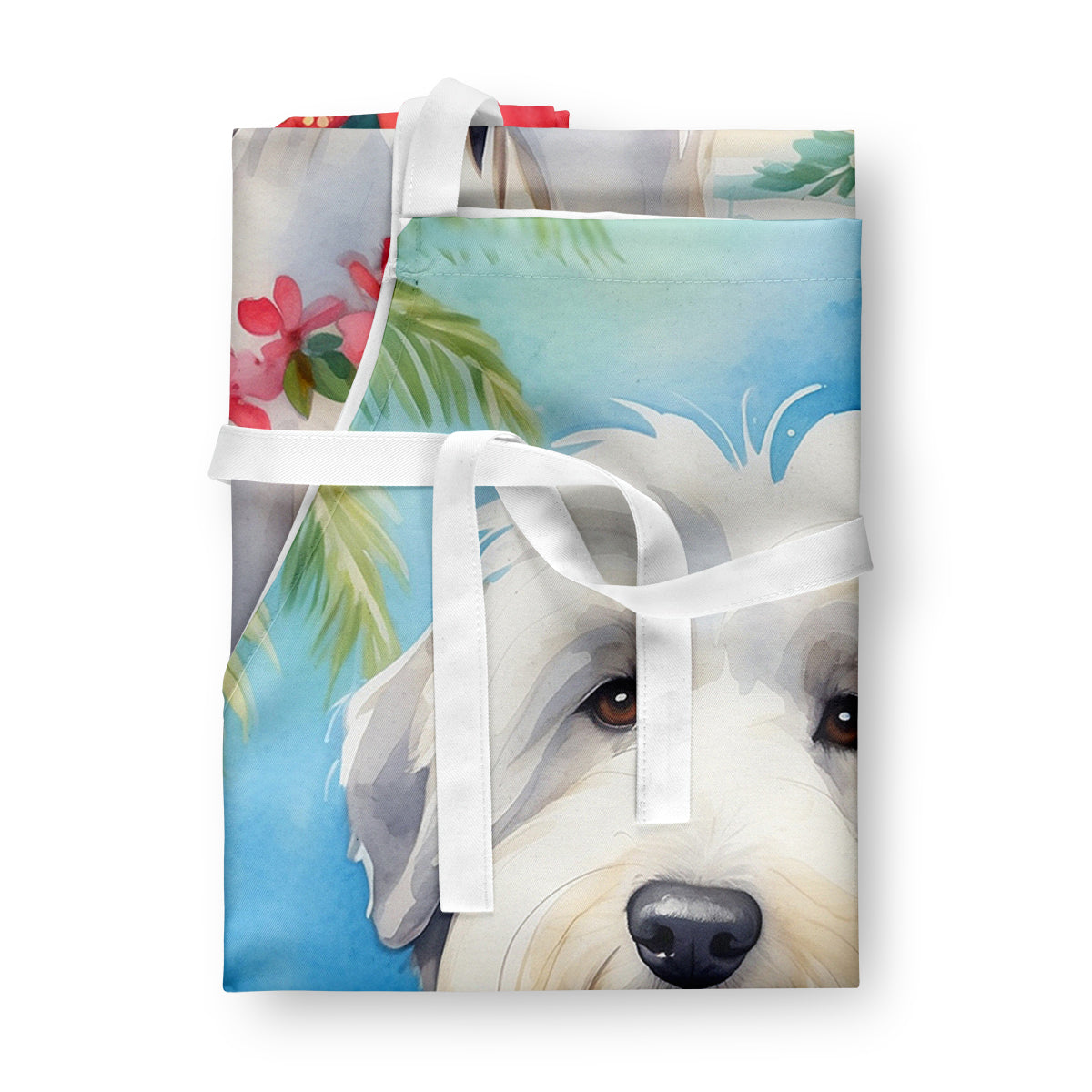 Old English Sheepdog Luau Apron Cooking Kitchen Server Baking Crafts Gardening for Adult Women Men, Unisex, Large, Multicolor