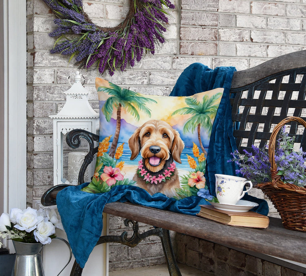 Otterhound Luau Decorative Throw Pillow 18x18 Indoor Outdoor Accent Cushion, Fabric Cover with Insert for Sofa, Bed, Porch & Living Room