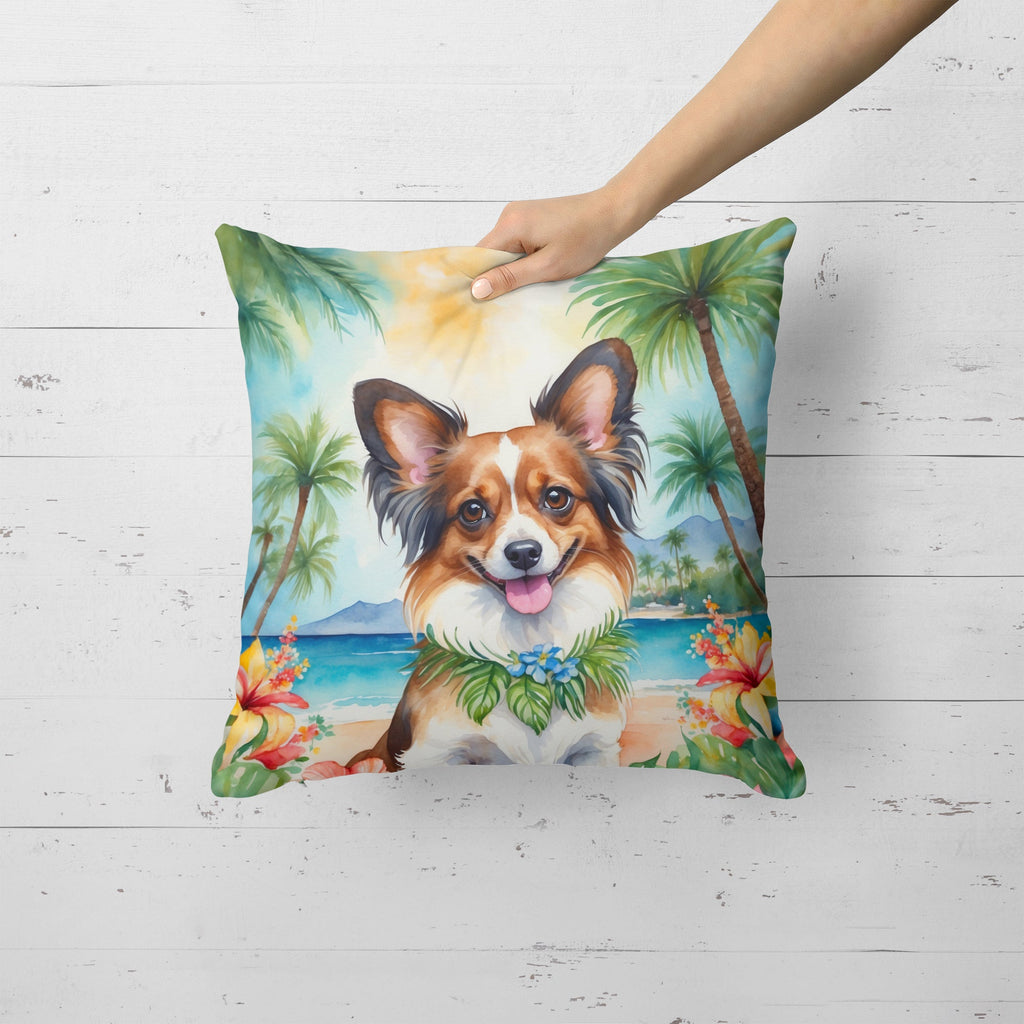 Papillon Luau Decorative Throw Pillow 18x18 Indoor Outdoor Accent Cushion, Fabric Cover with Insert for Sofa, Bed, Porch & Living Room