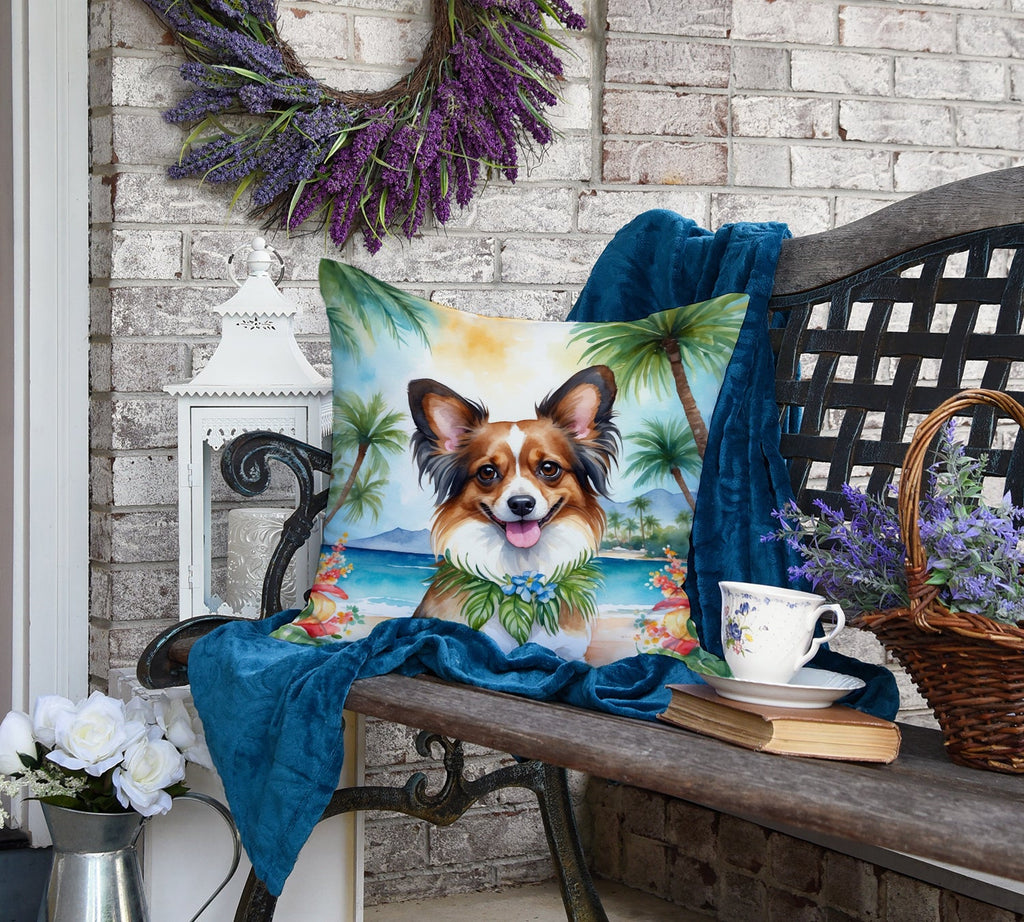 Papillon Luau Decorative Throw Pillow 18x18 Indoor Outdoor Accent Cushion, Fabric Cover with Insert for Sofa, Bed, Porch & Living Room