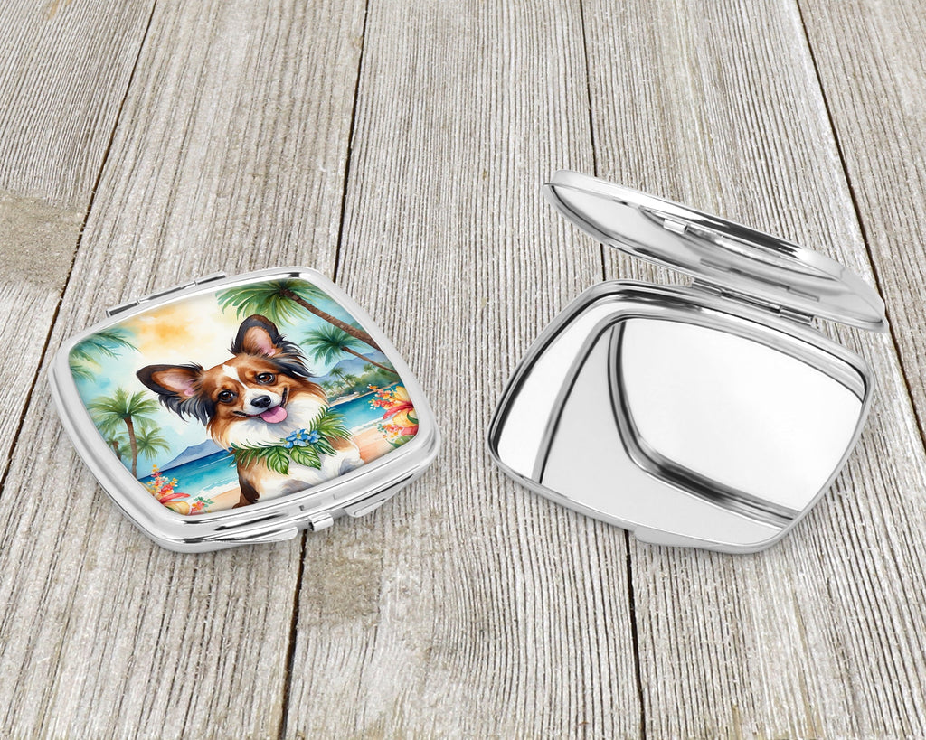 Papillon Luau Compact Mirror Decorative Travel Makeup Mirror for Women Girls Gifts Pocket Makeup Mirror Folding Handheld